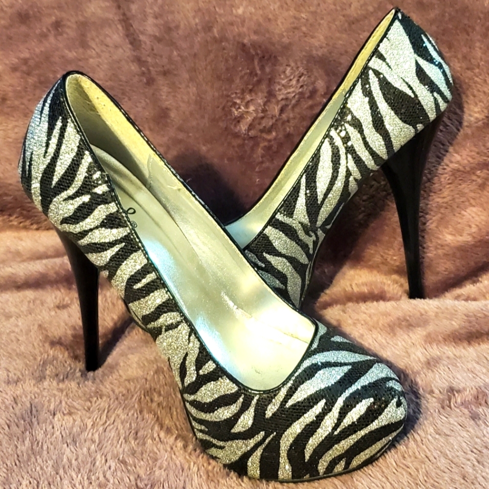 Quaid Zebra Print Platform Heels